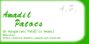 amadil patocs business card